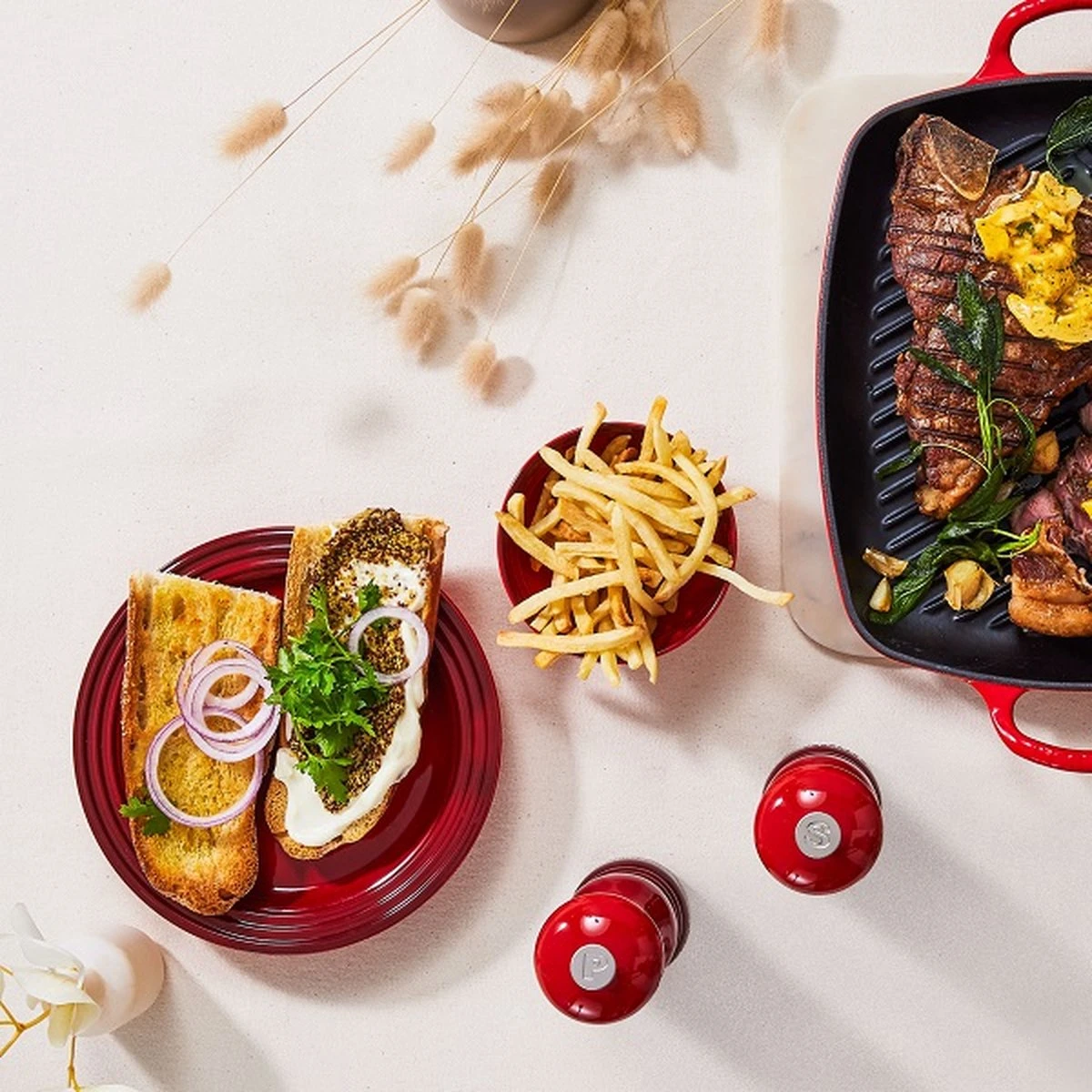 Le Creuset Rechthoekige Grill 30cm Kersenrood 4 Le Creuset Rechthoekige Grill 30cm Kersenrood - Afbeelding 2