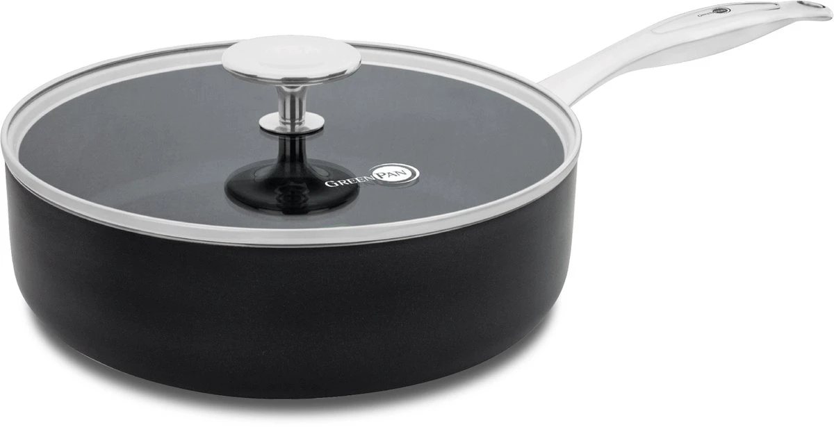 GreenPan Brussels Hapjespan Met Deksel - Ø24 Cm - Keramisch - Inductie 4 GreenPan Brussels Hapjespan Met Deksel - Ø24 Cm - Keramisch - Inductie - Afbeelding 2