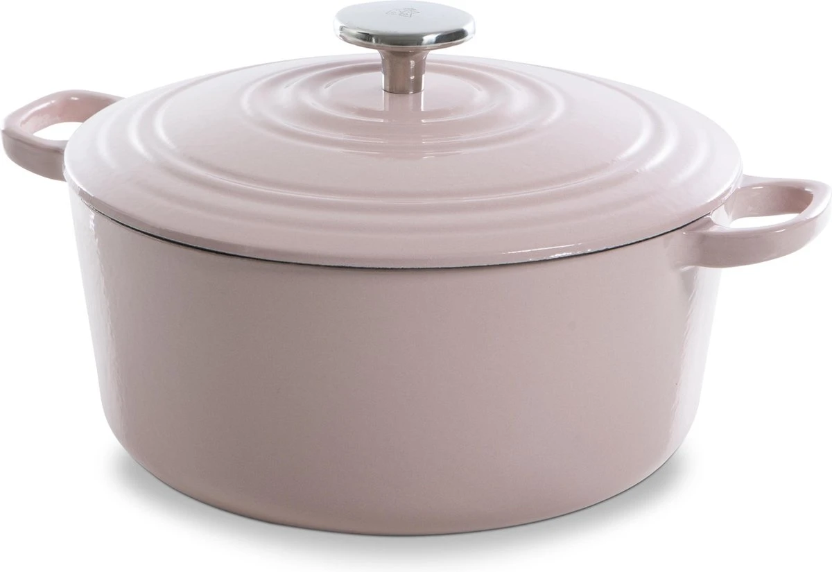 BK Bourgogne Braadpan Ø 24 Cm - Roze - Gietijzer - Inductie 3 BK Bourgogne Braadpan Ø 24 Cm - Roze - Gietijzer - Inductie